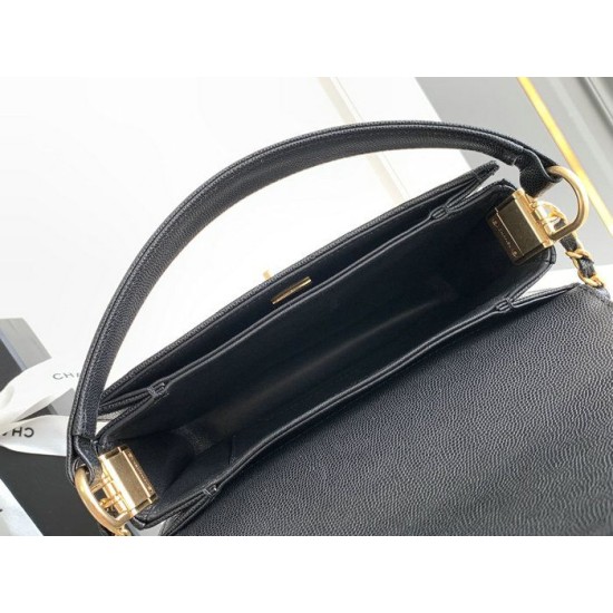 Replica Chanel Small Flap Bag with Top Handle AS4038 Black