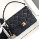Replica Chanel Small Flap Bag with Top Handle AS4038 Black