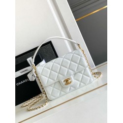 Fake Chanel Small Flap Bag with Top Handle AS4038 White Replica