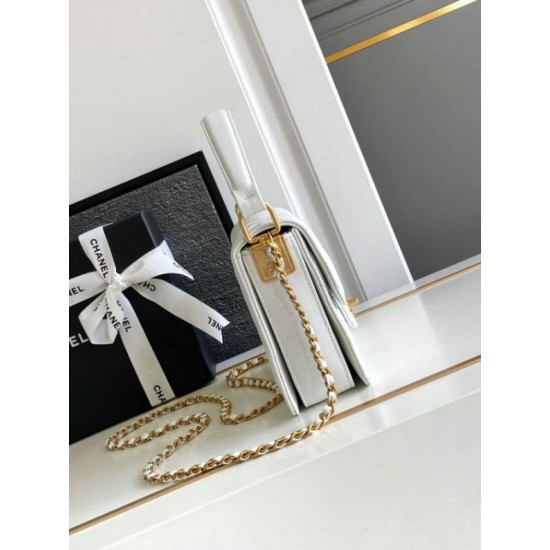 Fake Chanel Small Flap Bag with Top Handle AS4038 White Replica