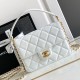 Fake Chanel Small Flap Bag with Top Handle AS4038 White Replica
