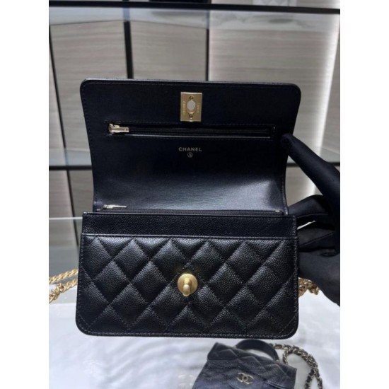Replica Chanel Woc Chain Wallet AP3201 Black