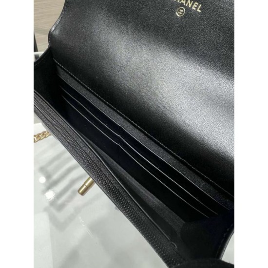 Replica Chanel Woc Chain Wallet AP3201 Black