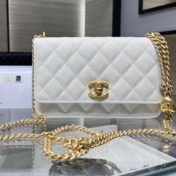 Replica Chanel Woc Chain Wallet AP3201 White