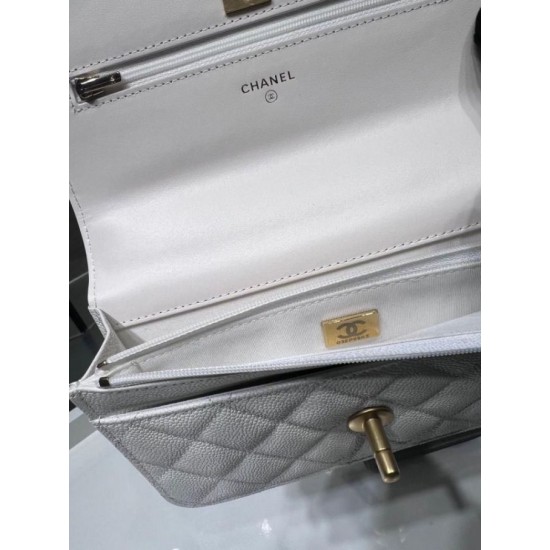 Replica Chanel Woc Chain Wallet AP3201 White
