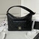 Replica Small Chanel Calfskin Hobo Bag Black AS4347
