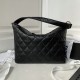 Replica Small Chanel Calfskin Hobo Bag Black AS4347