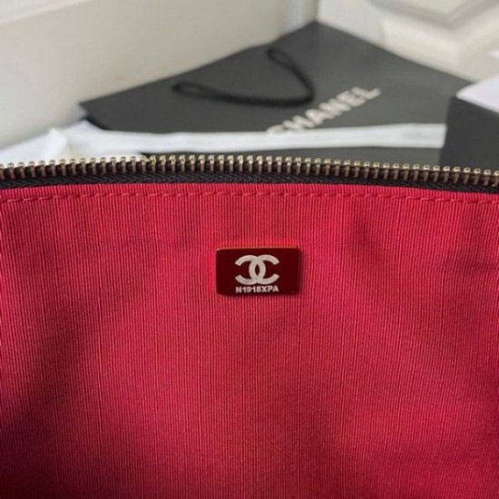 Replica Small Chanel Calfskin Hobo Bag Black AS4347
