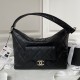 Replica Small Chanel Calfskin Hobo Bag Black AS4347
