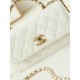 Fake Small Chanel Flap Bag with Top Handle AP3803 White Replica