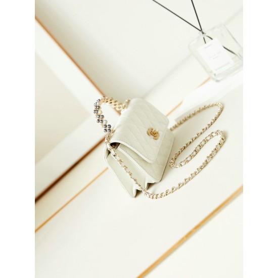 Fake Small Chanel Flap Bag with Top Handle AP3803 White Replica