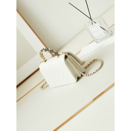 Fake Small Chanel Flap Bag with Top Handle AP3803 White Replica