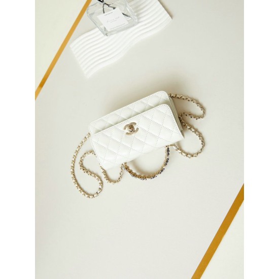 Fake Small Chanel Flap Bag with Top Handle AP3803 White Replica