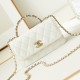 Fake Small Chanel Flap Bag with Top Handle AP3803 White Replica