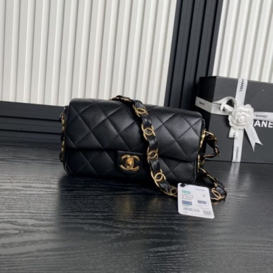Replica Small Chanel Lambskin Flap Bag AS5167 Black