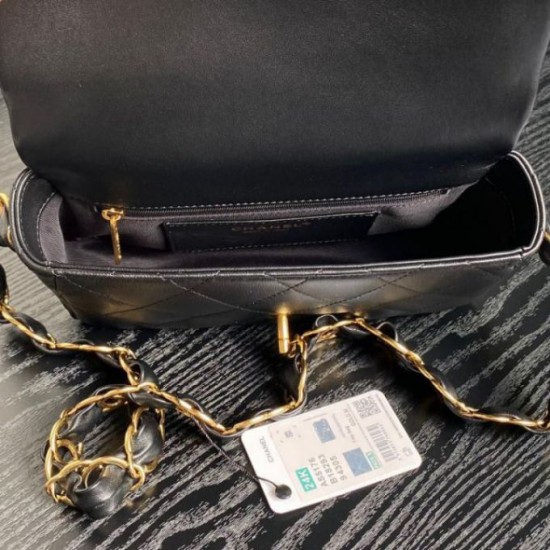 Replica Small Chanel Lambskin Flap Bag AS5167 Black