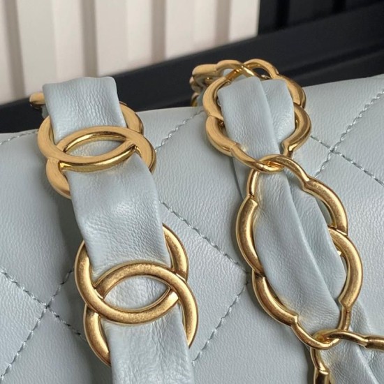 Replica Small Chanel Lambskin Flap Bag AS5167 Light Blue