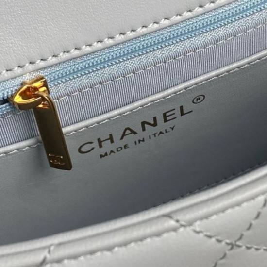 Replica Small Chanel Lambskin Flap Bag AS5167 Light Blue