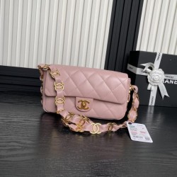 Fake Small Chanel Lambskin Flap Bag AS5167 Pink Replica