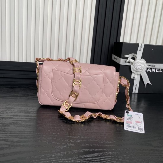 Fake Small Chanel Lambskin Flap Bag AS5167 Pink Replica
