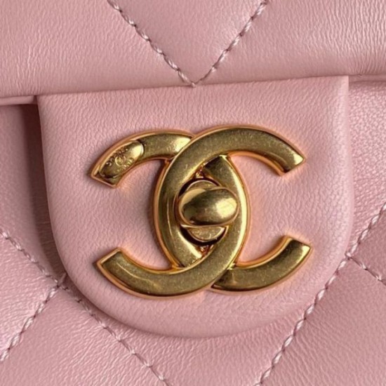Fake Small Chanel Lambskin Flap Bag AS5167 Pink Replica