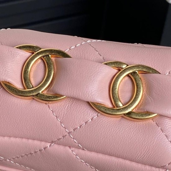 Fake Small Chanel Lambskin Flap Bag AS5167 Pink Replica
