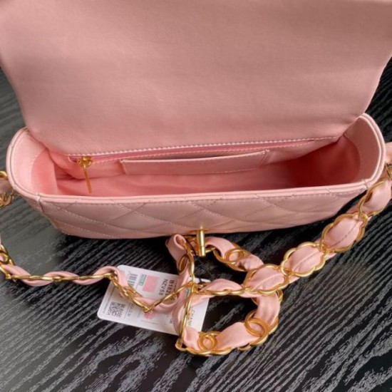 Fake Small Chanel Lambskin Flap Bag AS5167 Pink Replica