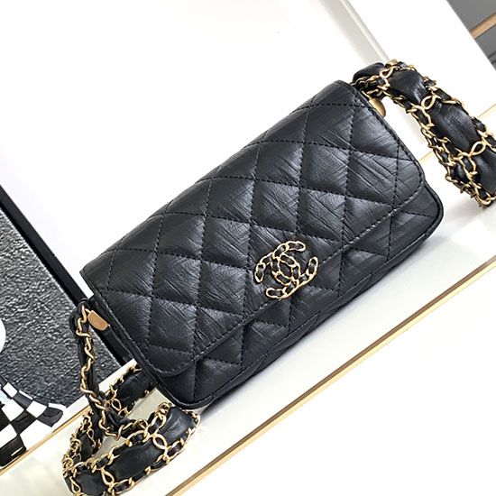 Replica Small Chanel Shoulder Bag Black AS6427