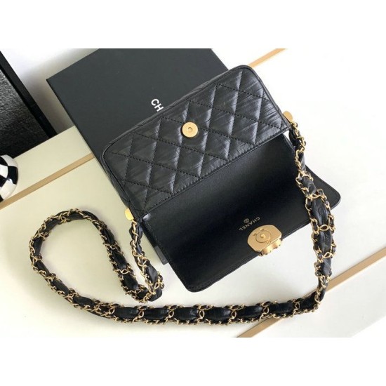 Replica Small Chanel Shoulder Bag Black AS6427