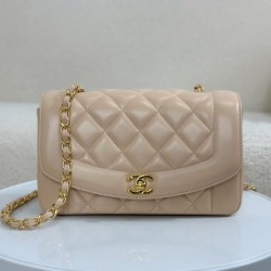 Replica Vintage Chanel Lambskin Flap Bag Beige A2221