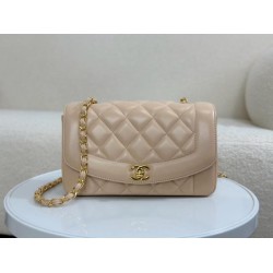 Replica Vintage Chanel Lambskin Flap Bag Beige A2221
