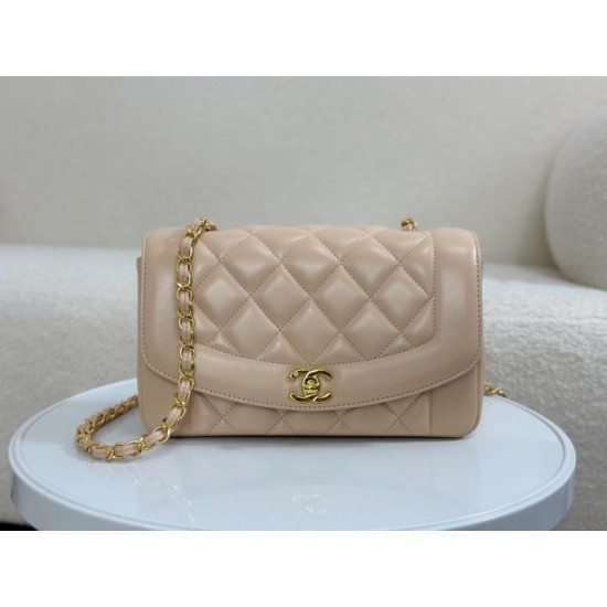 Replica Vintage Chanel Lambskin Flap Bag Beige A2221