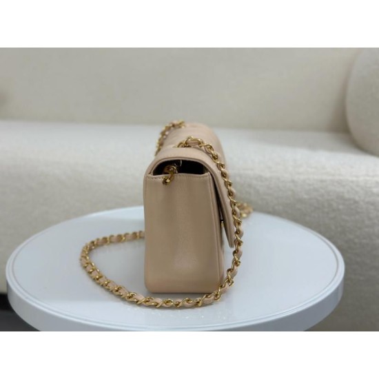 Replica Vintage Chanel Lambskin Flap Bag Beige A2221