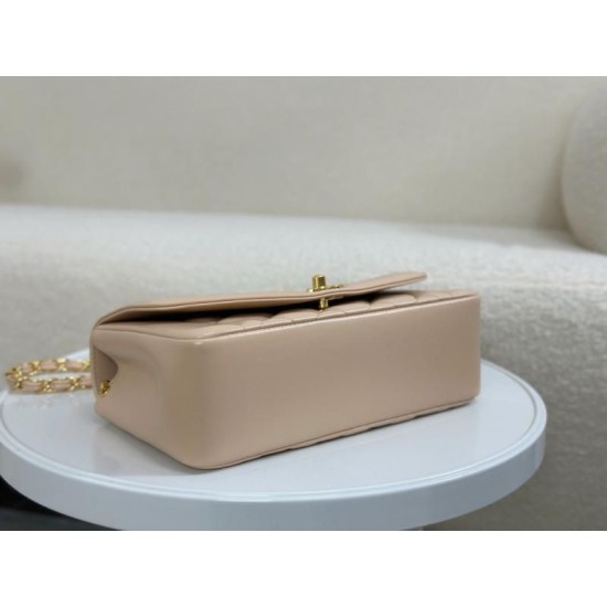 Replica Vintage Chanel Lambskin Flap Bag Beige A2221