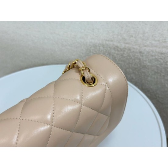 Replica Vintage Chanel Lambskin Flap Bag Beige A2221