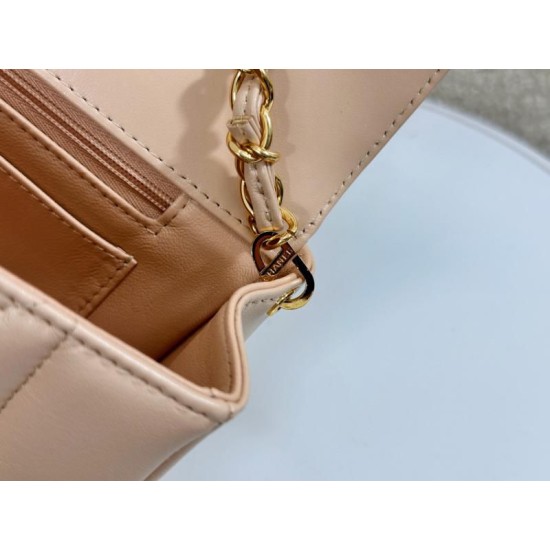 Replica Vintage Chanel Lambskin Flap Bag Beige A2221