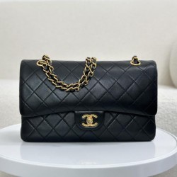 Replica Vintage Chanel Lambskin Flap Bag Black A2220