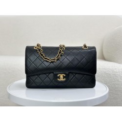 Replica Vintage Chanel Lambskin Flap Bag Black A2220