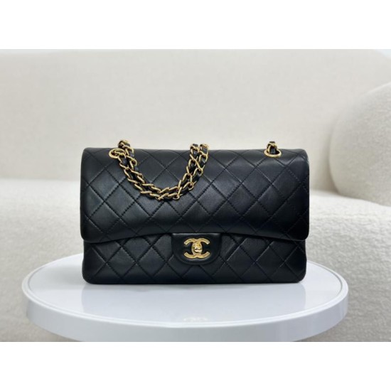 Replica Vintage Chanel Lambskin Flap Bag Black A2220