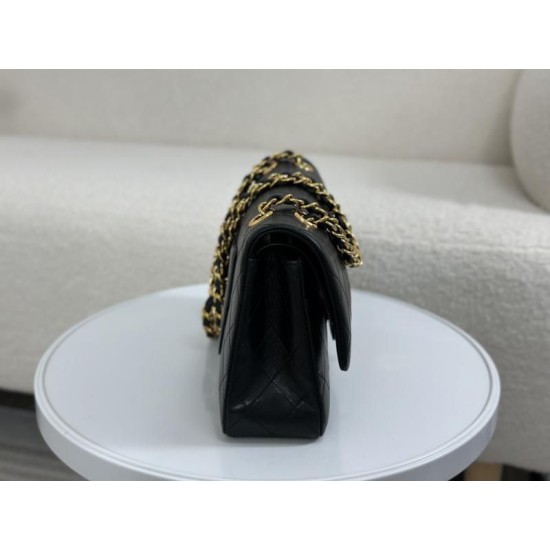 Replica Vintage Chanel Lambskin Flap Bag Black A2220