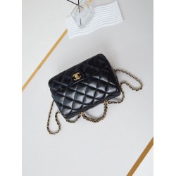 Replica Chanel 24B Gold Chain Handle Bag AS5043 Black