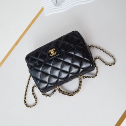Replica Chanel 24B Gold Chain Handle Bag AS5043 Black