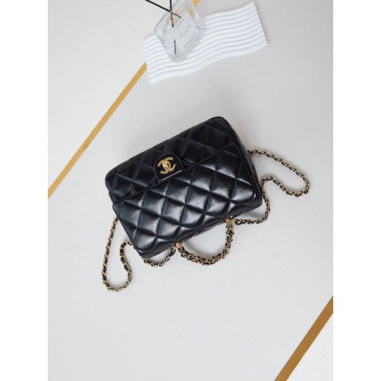 Replica Chanel 24B Gold Chain Handle Bag AS5043 Black