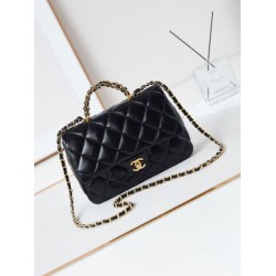 Replica Chanel 24B Gold Chain Handle Bag AS5043 Black