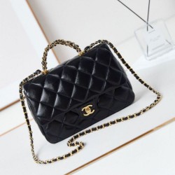 Replica Chanel 24B Gold Chain Handle Bag AS5043 Black