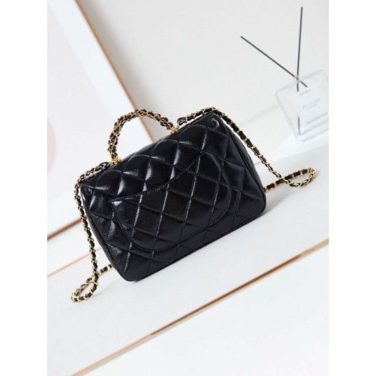 Replica Chanel 24B Gold Chain Handle Bag AS5043 Black