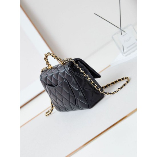 Replica Chanel 24B Gold Chain Handle Bag AS5043 Black
