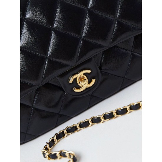 Replica Chanel 24B Gold Chain Handle Bag AS5043 Black