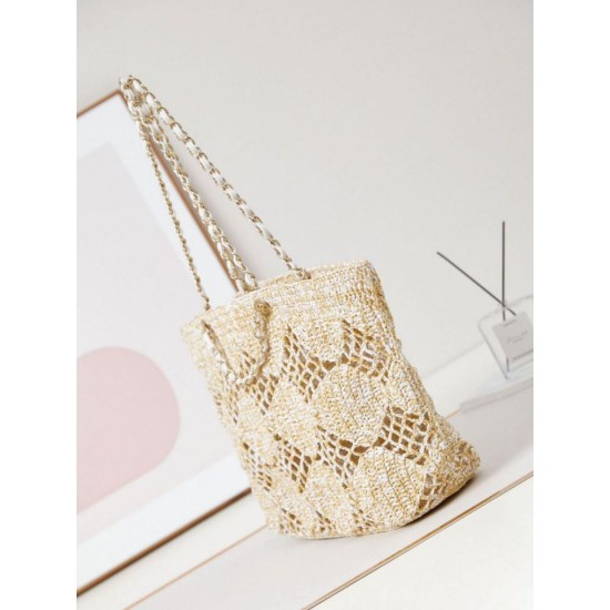Replica Chanel Maxi Shopping Raffia Coco Beach Bag AS4576 Beige