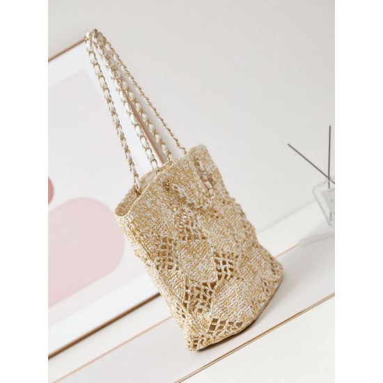 Replica Chanel Maxi Shopping Raffia Coco Beach Bag AS4576 Beige